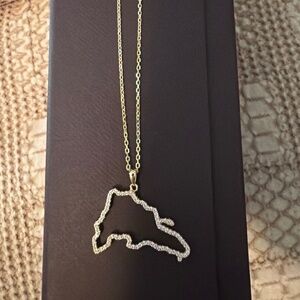 Dominican Republic map necklace